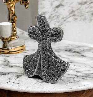 Modefa Islamic Decor Islamic Table Decor Whirling Dervish with 99 Names of Allah #908 Silver
