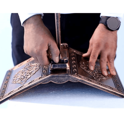 Modefa Islamic Decor Islamic Turkish Open Book Quran Stand Rahle - Silver