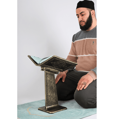 Modefa Islamic Decor Islamic Turkish Open Book Quran Stand Rahle - Silver