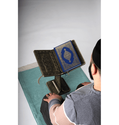 Modefa Islamic Decor Islamic Turkish Open Book Quran Stand Rahle - Silver