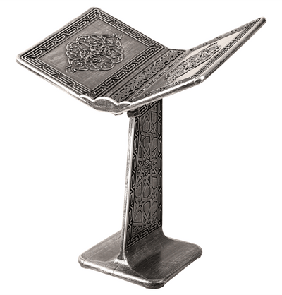 Modefa Islamic Decor Islamic Turkish Open Book Quran Stand Rahle - Silver