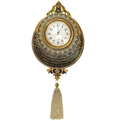 Modefa Islamic Decor Islamic Wall Decor Elif Nur Clock Ayatul Kursi - Gold