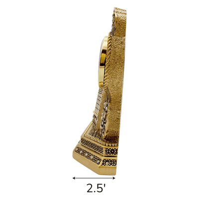 Modefa Islamic Decor Kaba Nabawi - Gold Islamic Table Decor Clock and Mushaf - Kaba Nabawi S6025 - Gold