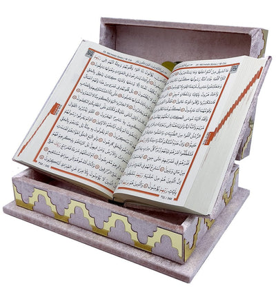 Modefa Islamic Decor Light Pink Holy Quran Keepsake Lalegul Gift Set - Light Pink