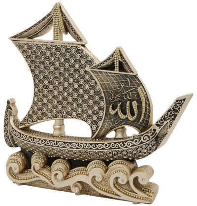 Modefa Islamic Decor Mother of Pearl Islamic Table Decor 99 Names of Allah Sailboat - Mother of Pearl