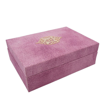Modefa Islamic Decor Pink Holy Quran in Keepsake Velvet Gift Case - Pink