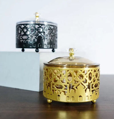 Modefa Islamic Decor Ramadan Candy Dish with Star & Minaret Motif