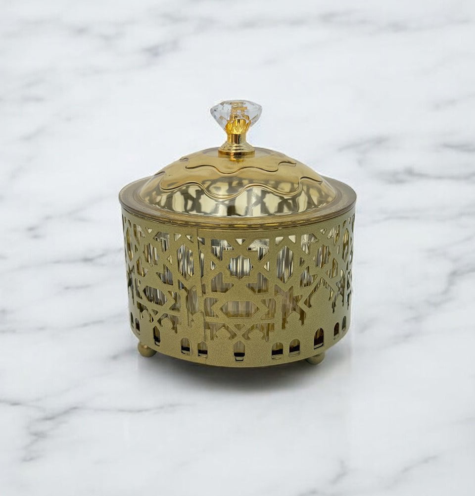 Modefa Islamic Decor Ramadan Candy Dish with Star & Minaret Motif