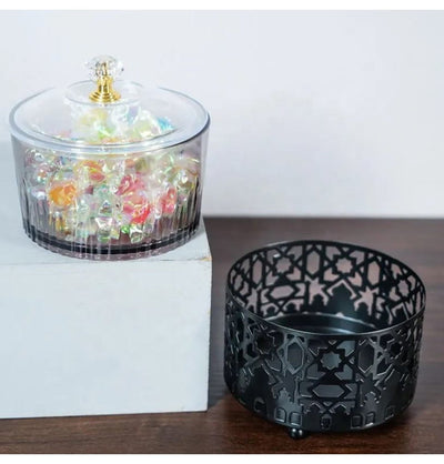 Modefa Islamic Decor Ramadan Candy Dish with Star & Minaret Motif