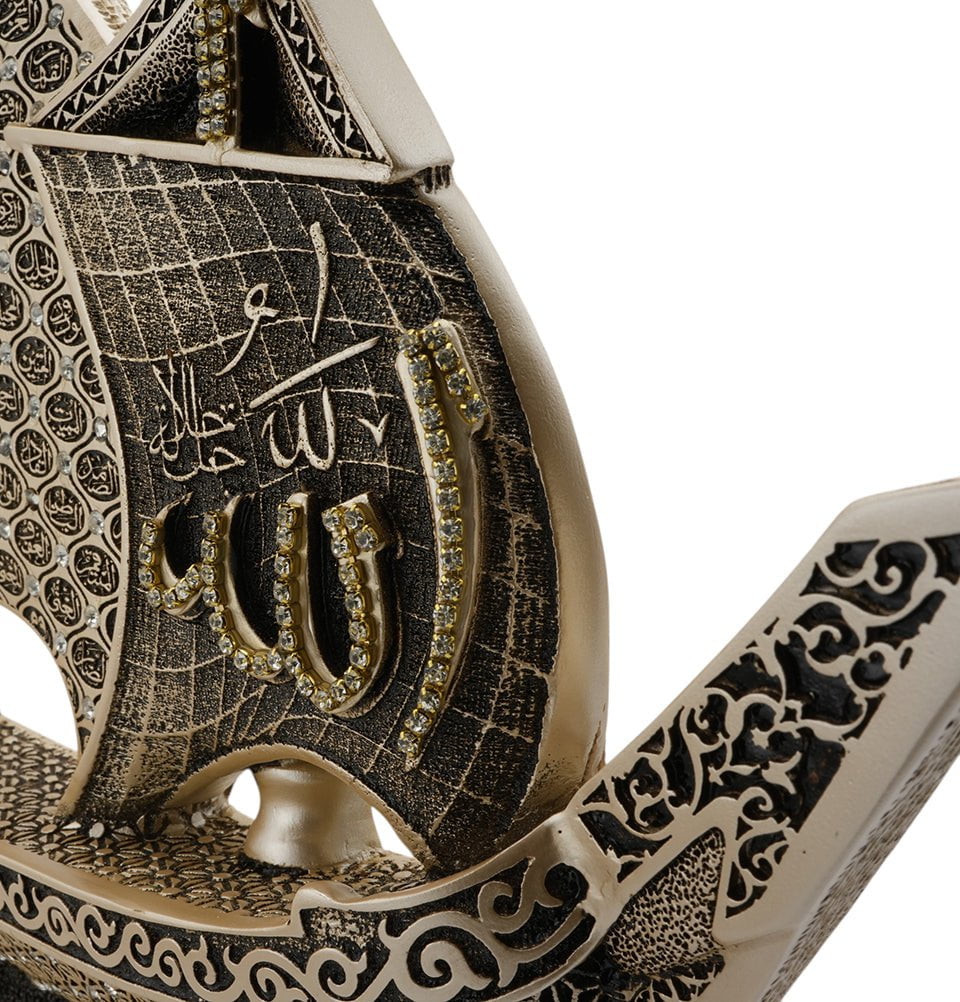 Modefa Islamic Decor Silver Islamic Table Decor 99 Names of Allah Sailboat - Silver