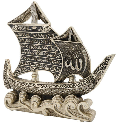 Modefa Islamic Decor Silver Islamic Table Decor 99 Names of Allah Sailboat - Silver