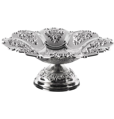 Modefa Islamic Decor Silver Turkish Rose Sweets Bowl and Decor Piece 248-K-11 Silver