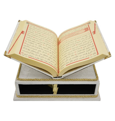 Modefa Islamic Decor White Holy Quran Keepsake Rayiha Gift Set - White