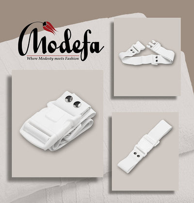 Modefa Islamic Ihram Elastic Adjustable Belt for Hajj & Umrah - White