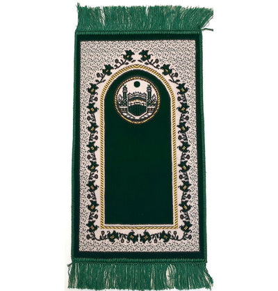Modefa Kb2 Green Child Velvet Islamic Prayer Rug - Kaba KB2 Green