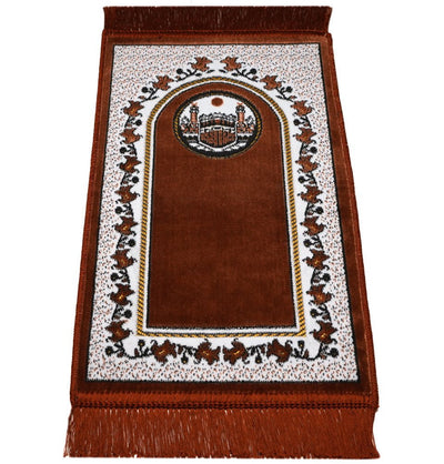 Modefa Kb2 Orange Child Velvet Islamic Prayer Rug - Kaba KB2 Orange