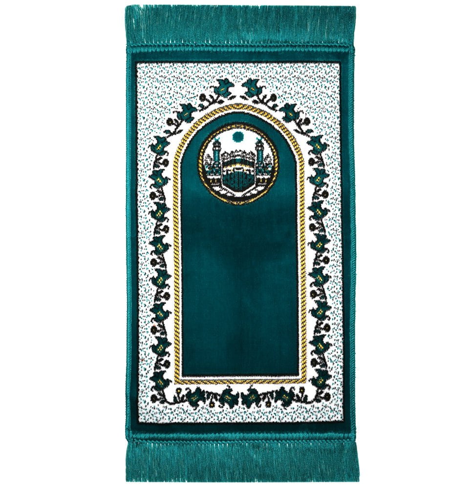 Modefa Kb2 Turquoise Child Velvet Islamic Prayer Rug - Kaba KB2 Turquoise