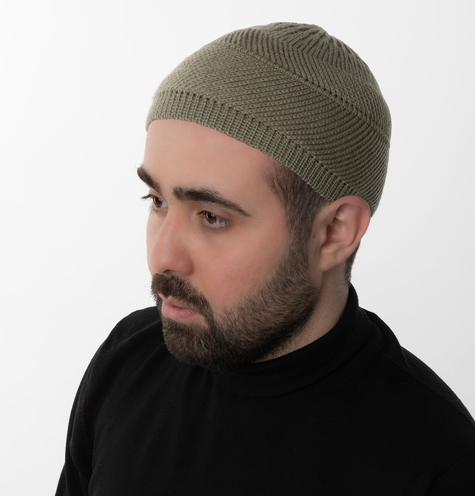 Modefa Kufi Army Green Men's Premium Islamic Cozy Knitted Kufi - Army Green