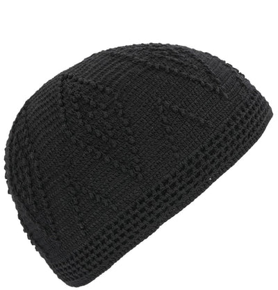 Modefa Kufi Black Men's Islamic Knitted Cotton Geometric Kufi - Black