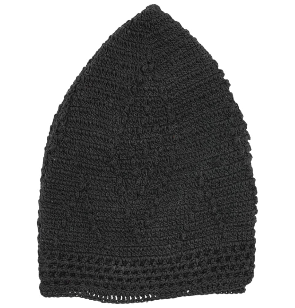 Modefa Kufi Black Men's Islamic Knitted Cotton Geometric Kufi - Black
