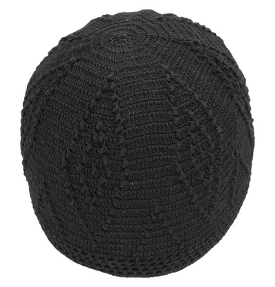Modefa Kufi Black Men's Islamic Knitted Cotton Geometric Kufi - Black