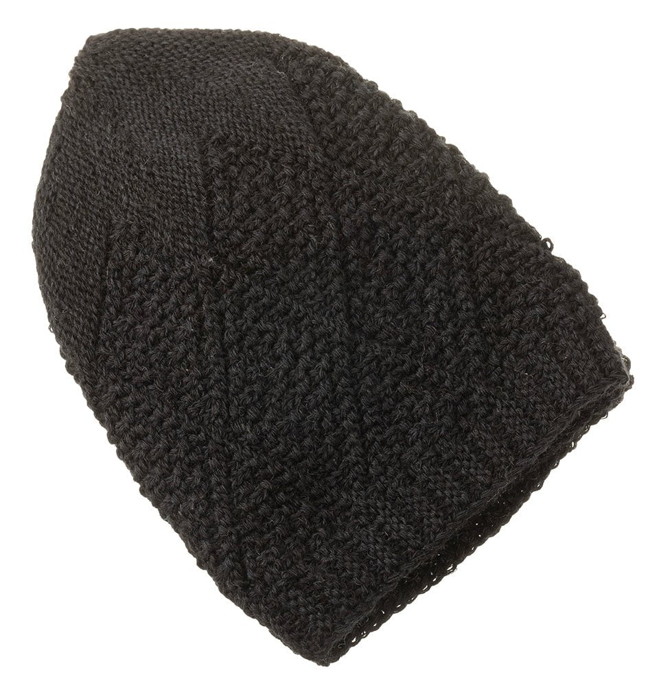 Modefa Kufi Black Men's Premium Islamic Diamond Knitted Kufi - Black