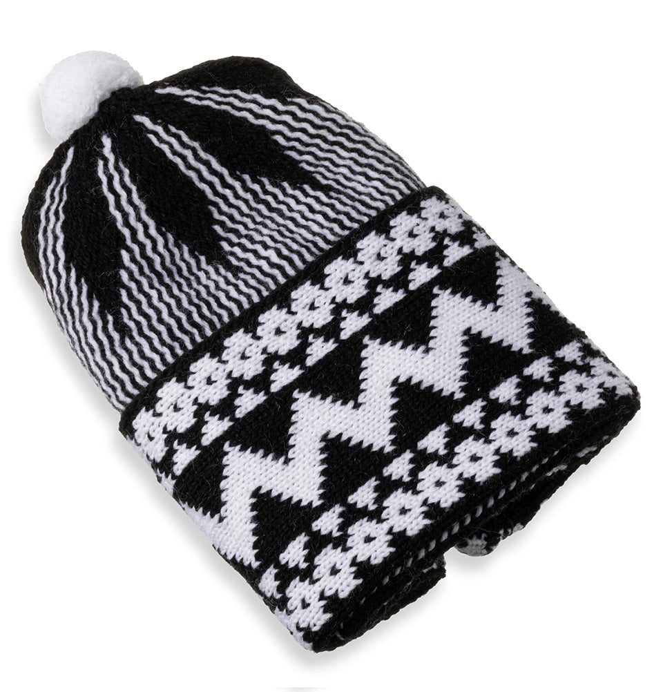Modefa Kufi Black Men's Premium Islamic Haji Knitted Kufi - Black
