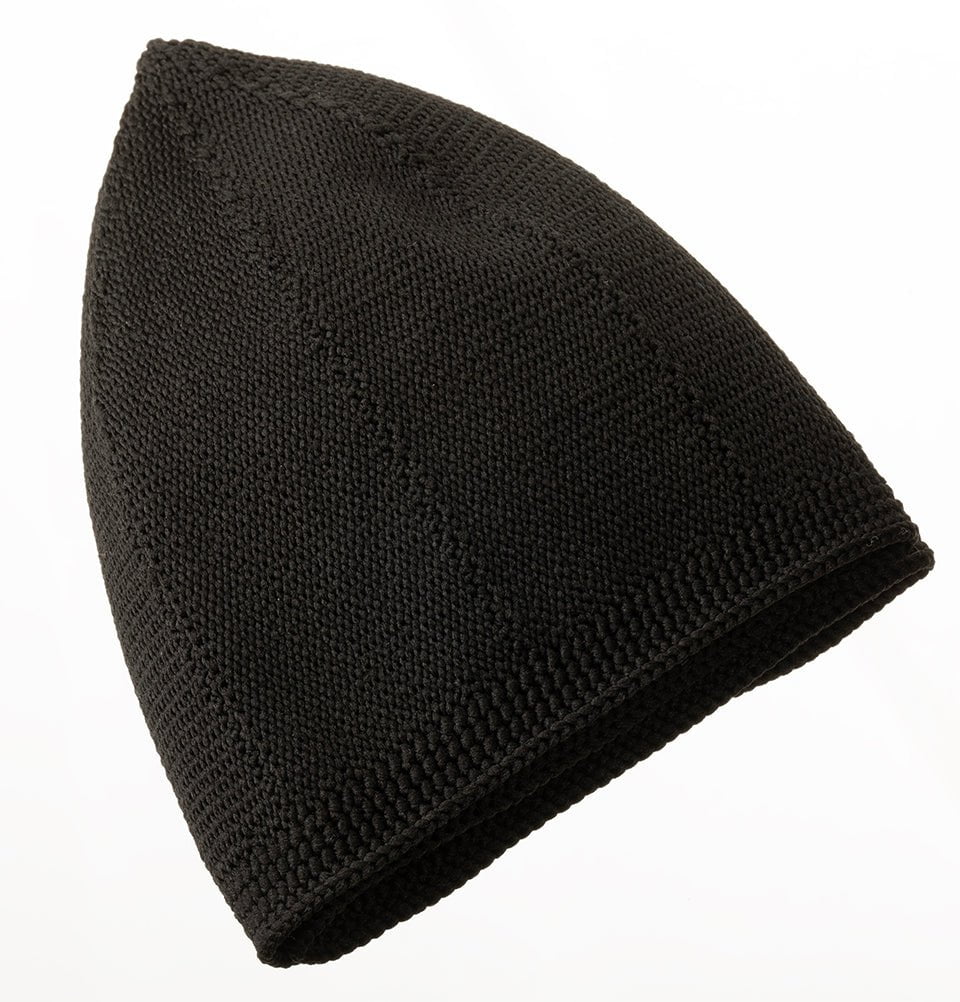 Modefa Kufi Black Men's Premium Islamic Kubbe Knitted Kufi - Black