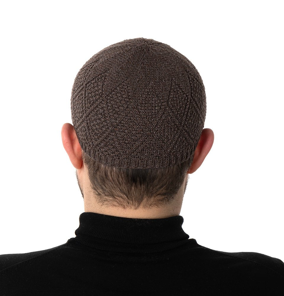 Modefa Kufi Brown Men's Premium Islamic Diamond Knitted Kufi - Brown