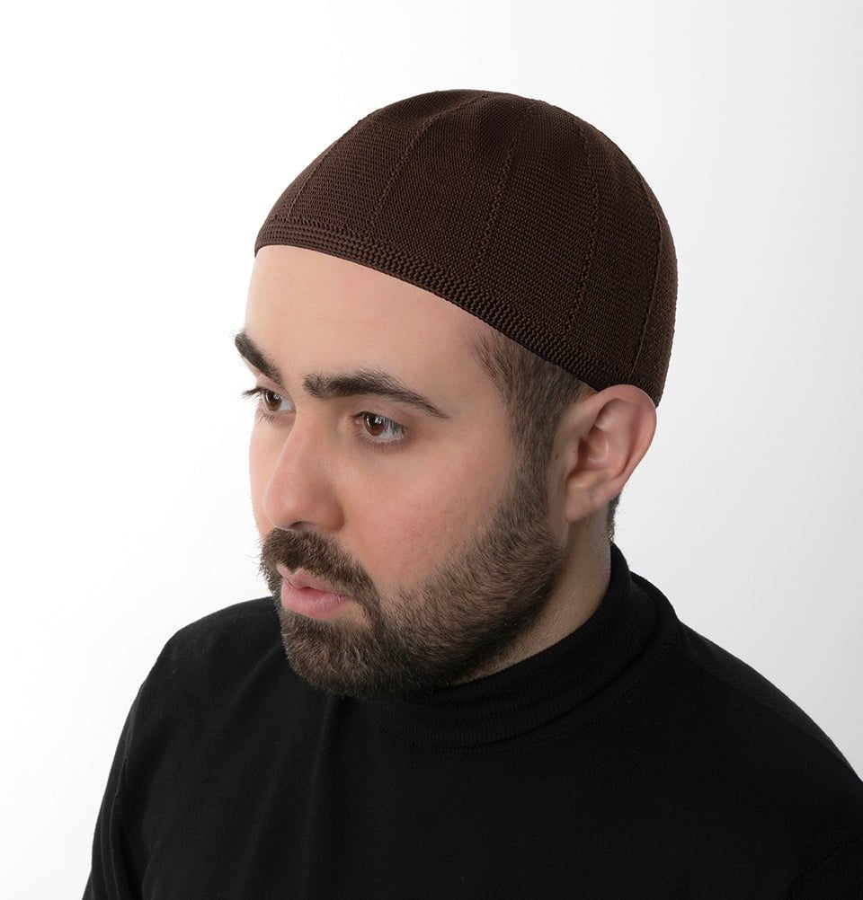 Modefa Kufi Brown Men's Premium Islamic Kubbe Knitted Kufi - Brown