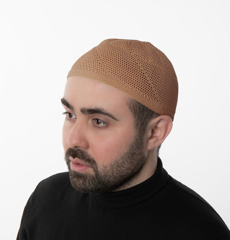 Modefa Kufi Camel Beige Men's Premium Islamic Dervish Knitted Kufi - Camel Beige