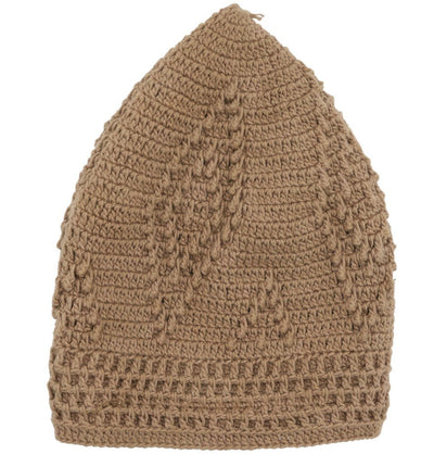 Modefa Kufi Camel Men's Islamic Knitted Cotton Geometric Kufi - Camel