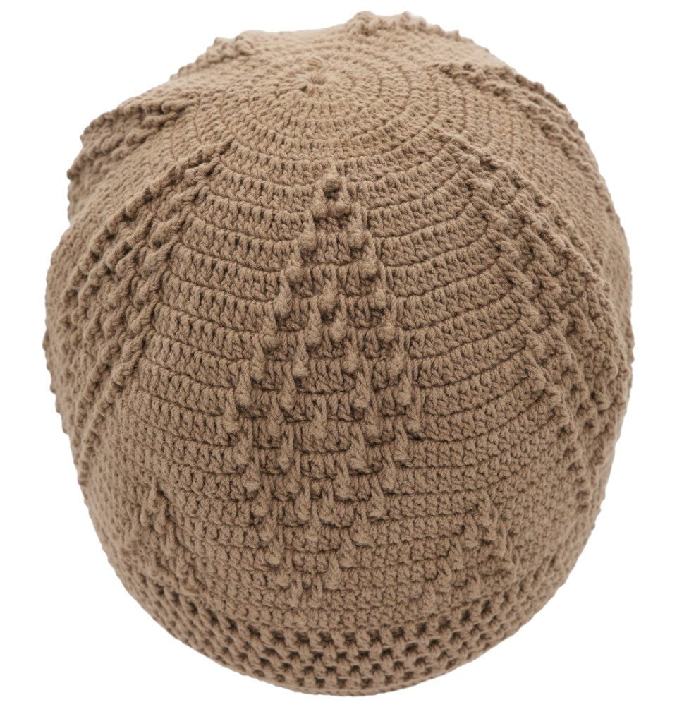 Modefa Kufi Camel Men's Islamic Knitted Cotton Geometric Kufi - Camel