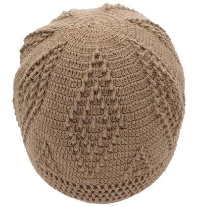Modefa Kufi Camel Men's Islamic Knitted Cotton Geometric Kufi - Camel