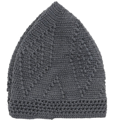 Modefa Kufi Dark Grey Men's Islamic Knitted Cotton Geometric Kufi - Dark Grey