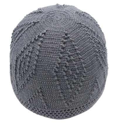 Modefa Kufi Dark Grey Men's Islamic Knitted Cotton Geometric Kufi - Dark Grey