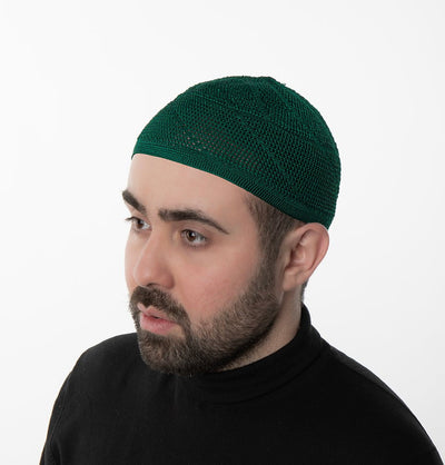 Modefa Kufi Emerald Green Men's Premium Islamic Dervish Knitted Kufi - Emerald Green
