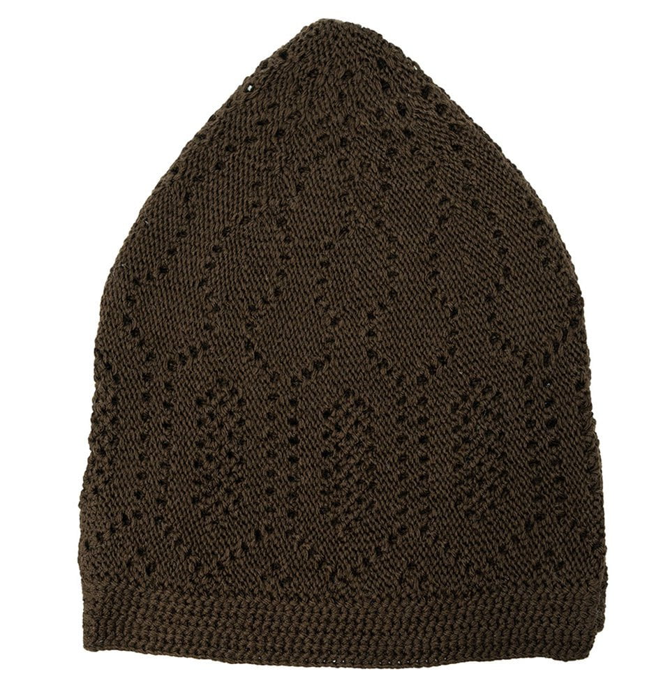 Modefa Kufi Espresso Brown Islamic Men's Knit Kufi Cap - Espresso Brown
