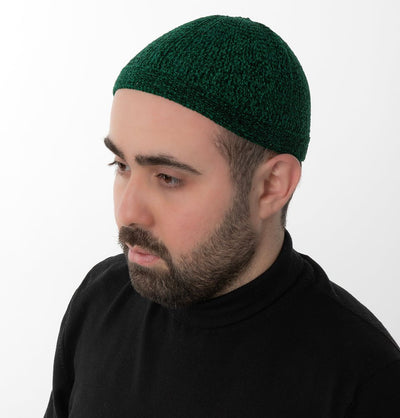 Modefa Kufi Forest Green Men's Premium Islamic Chenille Comfort Knitted Kufi - Forest Green