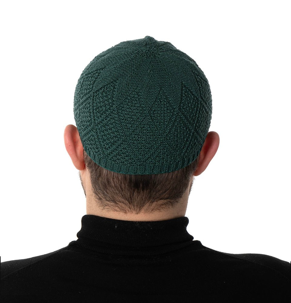 Modefa Kufi Forest Green Men's Premium Islamic Diamond Knitted Kufi - Forest Green