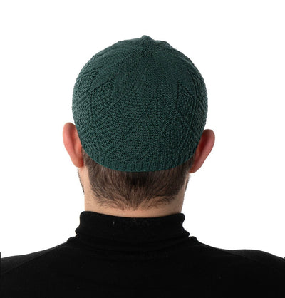 Modefa Kufi Forest Green Men's Premium Islamic Diamond Knitted Kufi - Forest Green