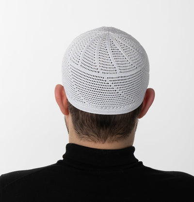 Modefa Kufi Fresh White Men's Premium Islamic Dervish Knitted Kufi - Fresh White