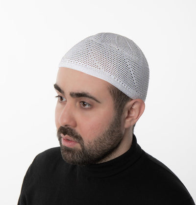 Modefa Kufi Fresh White Men's Premium Islamic Dervish Knitted Kufi - Fresh White