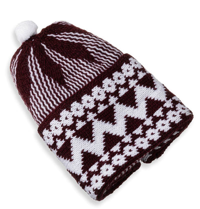Modefa Kufi Garnet Red Men's Premium Islamic Haji Knitted Kufi - Garnet Red