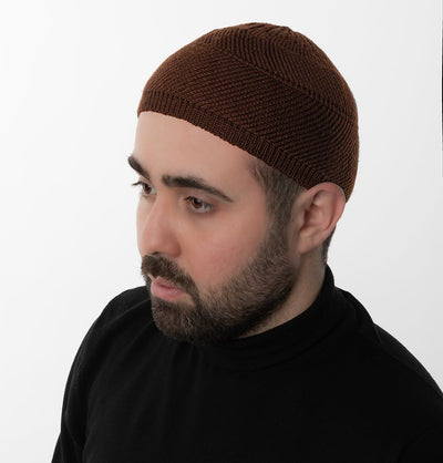 Modefa Kufi Ginger Brown Men's Premium Islamic Cozy Knitted Kufi - Gingerbread Brown