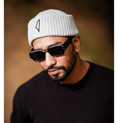 Modefa Kufi Grey Men's Premium Brimless Knitted Cap - Palestine Map - Grey