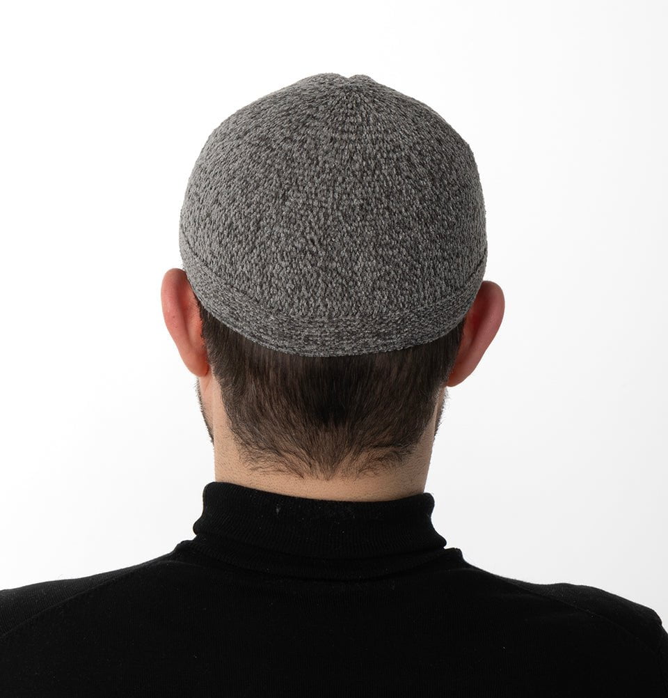 Modefa Kufi Grey Men's Premium Islamic Chenille Comfort Knitted Kufi - Grey