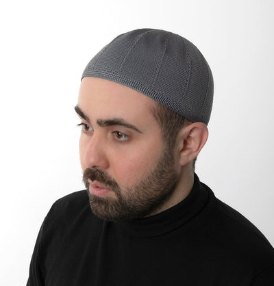 Modefa Kufi Grey Men's Premium Islamic Kubbe Knitted Kufi - Grey