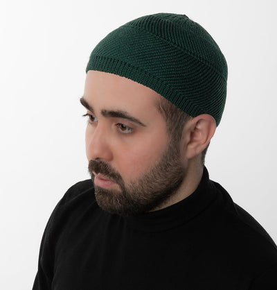 Modefa Kufi Hunter Green Men's Premium Islamic Cozy Knitted Kufi - Hunter Green