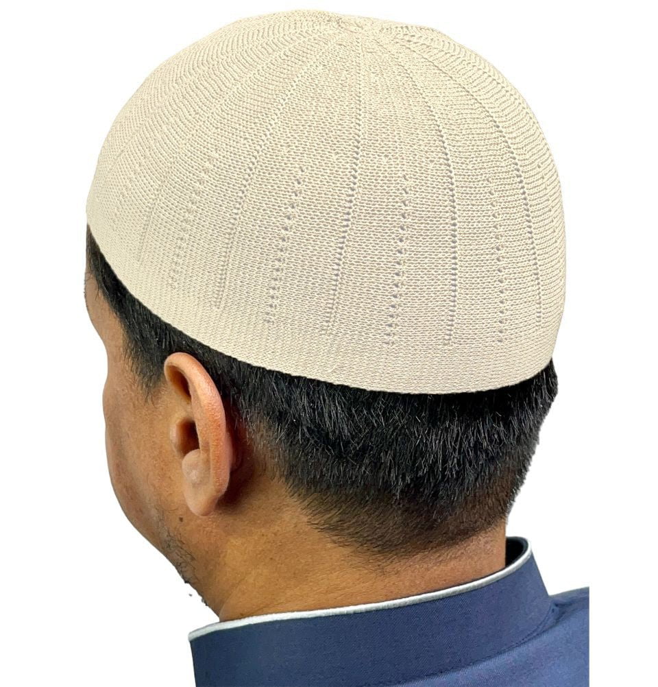 Modefa Kufi Ivory Islamic Men's Knitted Kufi VS1 - Ivory